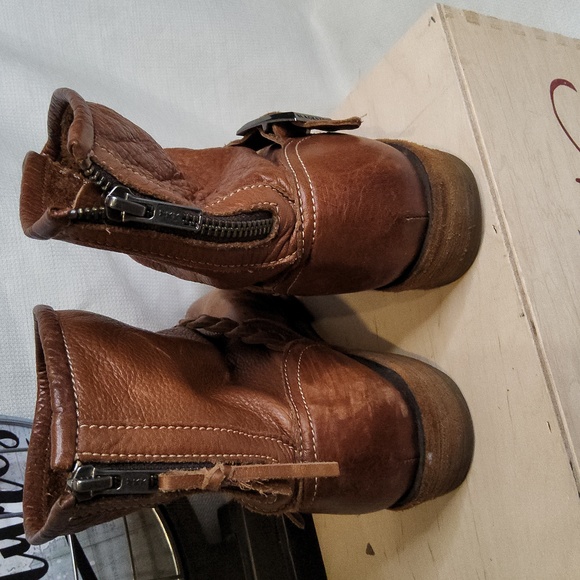 Blackstone brandy luggage leather pull on booties made in Indonesia 39 8 8.5 - Picture 4 of 6